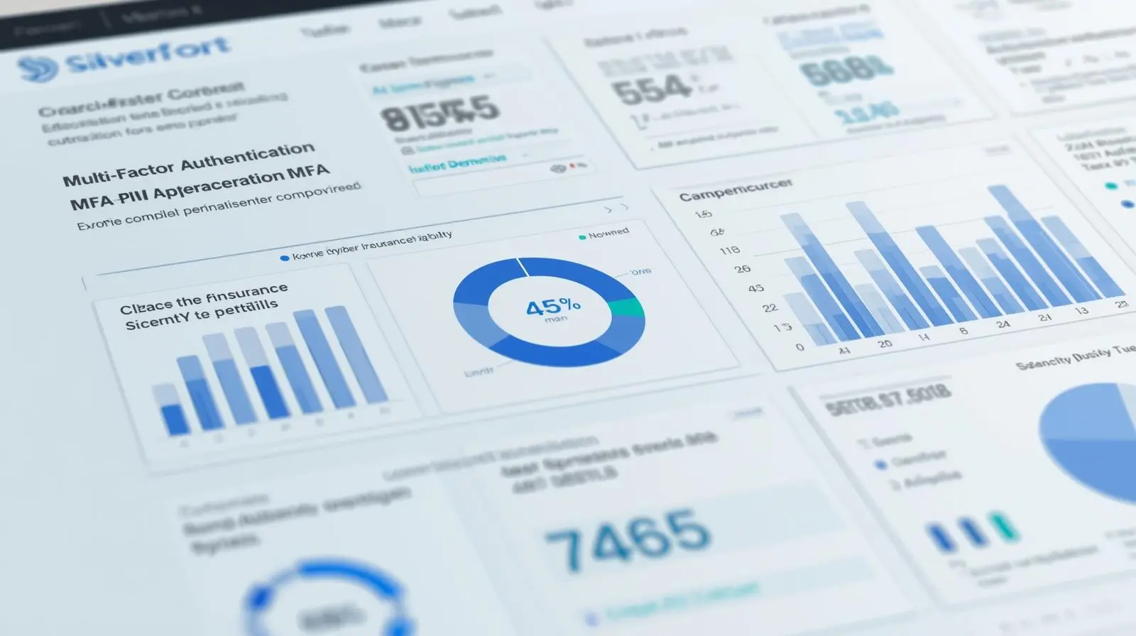 Silverfort's dashboard showing MFA compliance metrics for cyber insurance eligibility