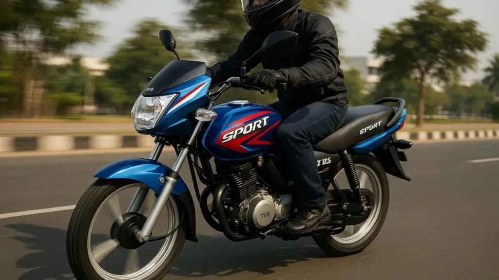 TVS Sport fuel efficient bike India 2025 action