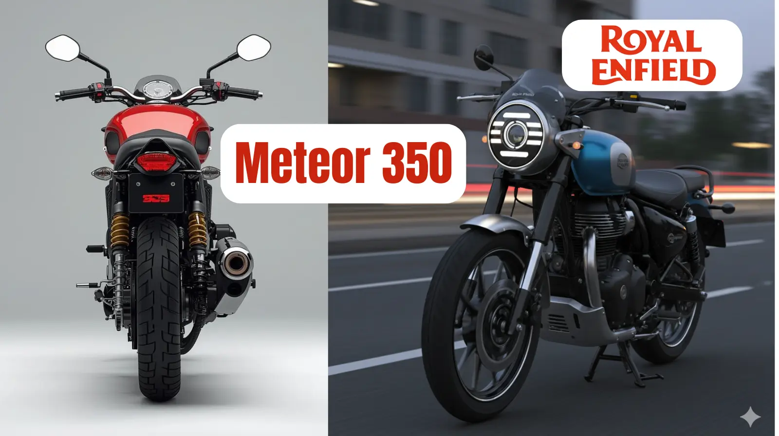 Meteor 350 2025 का स्टाइलिश LED हेडलैंप और नया फ्रंट डिज़ाइन